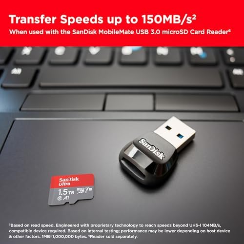 SANDISK 1.5TB Ultra microSDXC UHS-I Memory Card with Adapter - Up to 150MB/s, C10, U1, Full HD, A1, MicroSD Card - SDSQUAC-1T50-GN6MA - Image 3