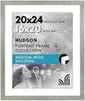 Americanflat 20x24 Poster Frame - Matted to 16x20 - Grey Wood by Americanflat