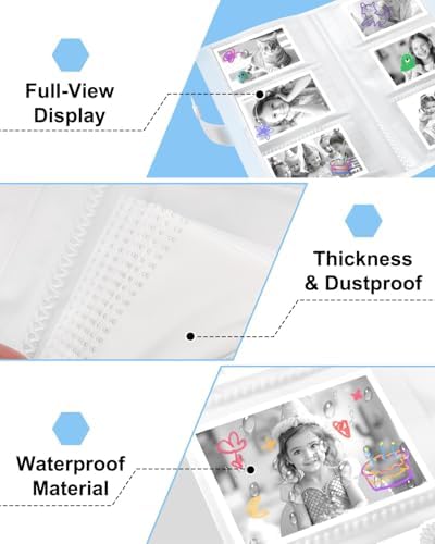 OTJ 12 Rolls Instant Print Camera for Kids Refill Thermal Print Paper Rolls - Photo Album 2.5x3.5 Picture Holder Book Holds 120 Horizontal Photos DIY Picture Albums - Image 4