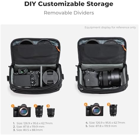 K&F CONCEPT Camera Sling Bag, Hardshell Crossbody Bag with Tripod Holder - Image 2