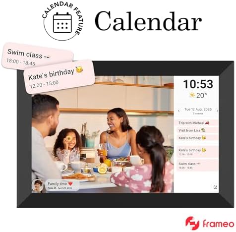 32GB FRAMEO 10.1 Inch Smart WiFi Digital Photo Frame 1280x800 IPS LCD Touch Screen, Auto-Rotate Portrait and Landscape, Built in 32GB Memory, Share Moments Instantly via Frameo App from Anywhere - Image 5