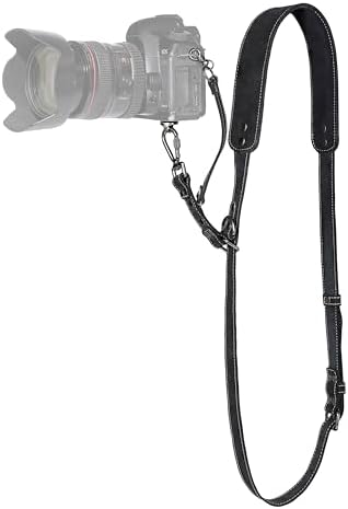 Padwa Lifestyle Black Frosted Single Camera Harness Strap for One Camera - Professional Single Full Grain Leather Camera Harness,Quick Release Gear DSLR Camera Straps for Photographers by PadwaLifestyleCameraStrap