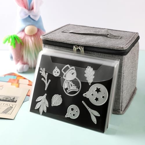 Die Cut Storage Box,Die Cut Storage Organizer,Fully-Padded Inside with Sturdy Construction, Magnetic Sheets for Dies Storage ,Scrapbooking Paper,Picture,Photo(no magnet sheet) - Image 4