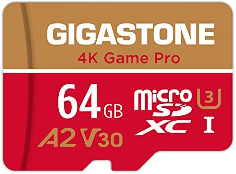 【For Switch 1 Only】GIGASTONE 64GB Micro SD Card, 4K Game Pro, MicroSDXC Memory Card for Gaming Console, Security Camera, UHD Video, up to 95/35MB/s, UHS-I U3 A2 V30 【5-Years Data Recovery】 by Gigastone