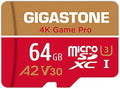 【For Switch 1 Only】GIGASTONE 64GB Micro SD Card, 4K Game Pro, MicroSDXC Memory Card for Gaming Console, Security Camera, UHD Video, up to 95/35MB/s, UHS-I U3 A2 V30 【5-Years Data Recovery】 by Gigastone