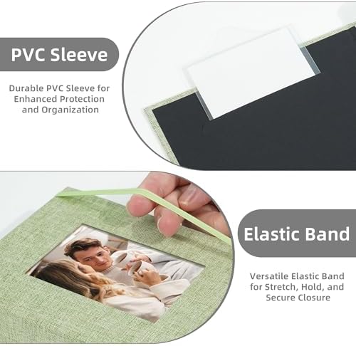 5x7 Photo Album Holds 104 Photos with Front Window Grass Green - Image 4