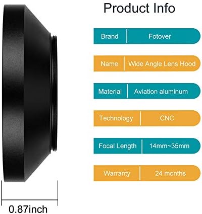 72mm Wide Angle Lens Hood,Universal Metal Lens Hood Sunshade with Centre Pinch Lens Cap for Canon Nikon Sony Pentax Olympus Fuji Camera +Microfiber Cleaning Cloth - Image 3