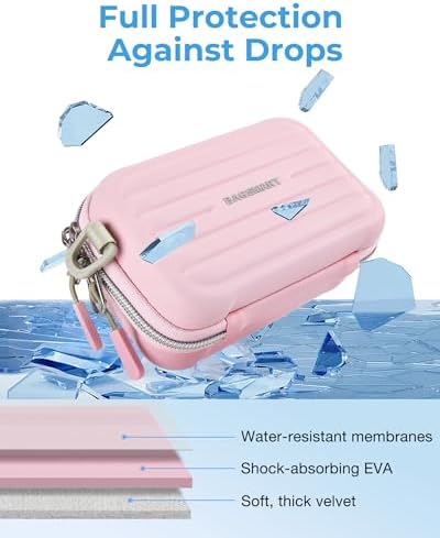 BAGSMART Digital Camera Case, Small Camera Bag with 2 Carrying Ways, Pink - Image 3