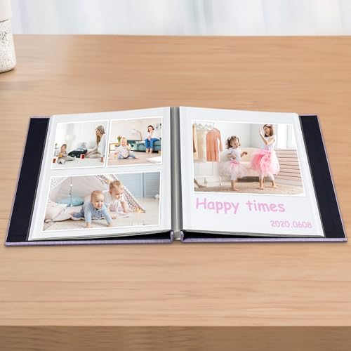 Large Photo Album Scrapbook, Holds 4x6, 8x10 Pictures, Self-Adhesive Pages for Baby, Wedding, Travel & Family Memories, Includes Metallic Pen & Scraper, DIY Memory Book for Gifts 11" X 10.8" 60 Pages - Image 3