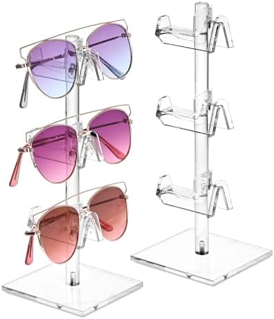 MOOCA 2-Piece Acrylic Eyewear Display Stand, Holds 6 Frames by Mooca