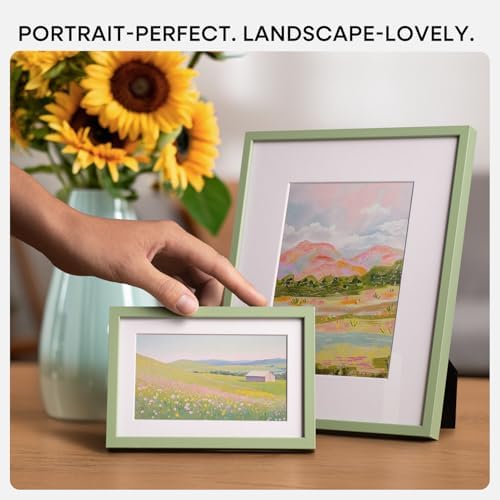 Homeforia 8x12 Green Picture Frame, High-End Metal, 6x8 Mat, Glass - Image 7