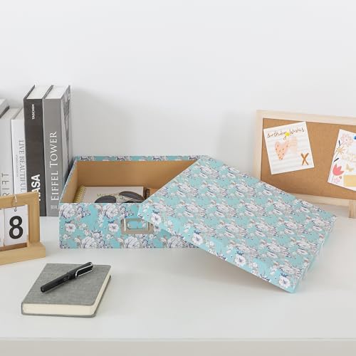 Soul & Lane - Floral Photo Storage Box, 14.8x13x3.7 In, Blue Cottage - Image 4