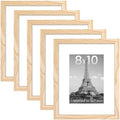 upsimples 8x10 Picture Frames, Gallery Wall Frames Set of 5, Natural Style by upsimples