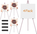 Easel Stand for Display, Aredy 63" Portable Painting Easel, Lightweight Metal Easels for Painting Canvas, Wedding Sign (4 Pack, Pink) by Aredy
