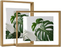 Egofine 11x14 Floating Frames Set of 2, Double Plexiglass Picture Frame, Made of Solid Wood Display Any Size Photo up to 11x14, Wall Mount or Tabletop Standing, Carbonized by Egofine