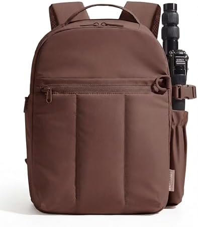 BAGSMART Camera Backpack for Women with Laptop Compartment, Coffee Brown by BAGSMART