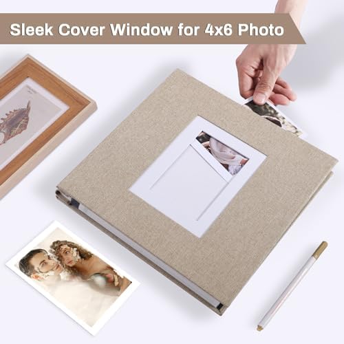 Photo Album Self Adhesive Pages Large 13.2x12.8 Khaki 40 Pages - Image 2