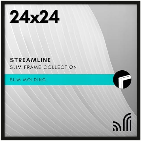 Americanflat 24x24 Poster Frame - Slim Molding - Black by Americanflat
