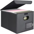 BALEINE File Organizer Box with Lid, Collapsible Hanging File Storage Box by BALEINE