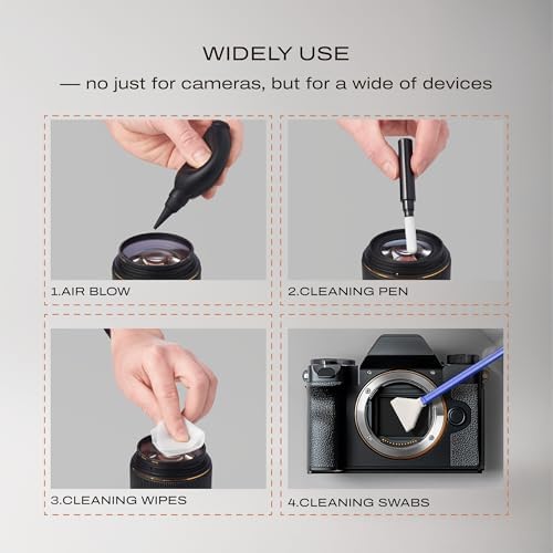 C Coiro Camera Lens Cleaning Kit for DSLR and Sensitive Electronics, 9-in-1 Lens Cleaner Spray, Camera Pen, Blower, Wipes, Sensor Cleaner, Photographer Gifts & Accessories - Image 4