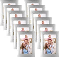 Giftgarden 4x6 Picture Frame Silver Set of 12, Multi Modern 4 by 6 Photo Frames Bulk for Wall or Tabletop Display by Giftgarden