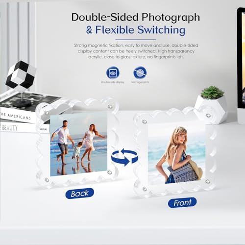 Acrylic Magnetic Picture Frames 4x4 6pack Square Photo Frame - Image 2