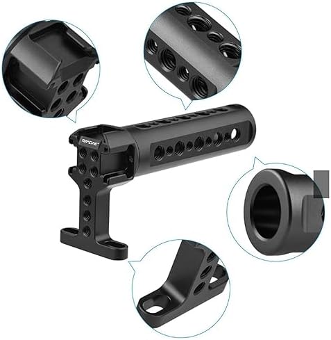 Handgrip TopHandle with Cold Shoe Mount 1/4"-20 and 3/8"-16 Threaded Holes for Camera Rigs - Image 6