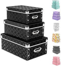 XUCHUN Decorative Storage Box with lids,3 in 1 Set,Plastic,Waterproof Storage Bins for Shoes,Clothes,Office by XUCHUN