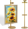 Adjustable Desktop Photo Frame Stand with Magnetic Wall Painting Light, Holds Picture Frames up to 30 Inch,with Rechargeable Battery,Metal Vertical Stand with 3 Color Temperature & 13RGB Poster Lights, for Displaying Picture Frames, Artworks (2 Packs, ... by Unknown