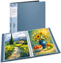 11x14 Blue Art Portfolio Folder Displaying 48 Pages with Plastic Sleeves by JJRING