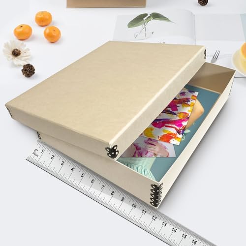 Lineco Museum Archival Storage Box, Drop Front, 11.75x14.75x3 in, Tan - Image 3
