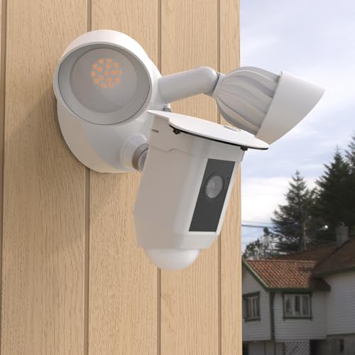 Sun Rain Shade Camera Cover Compatible with R-ing Floodlight Cam Wired Plus, for R-ing Floodlight Outdoor Weather-Resistant Rain Shield Accesorios (White) - Image 7
