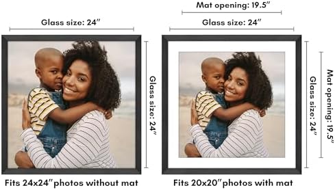 Americanflat 24x24 Poster Frame - Matted to 20x20 - Black - Image 2