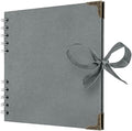 Bstorify Square Scrapbook Photo Albums 7 x 7 Inch Grey Hardcover with Ribbon Closure - Ideal for Scrapbooking, Art & Craft Projects by Bstorify