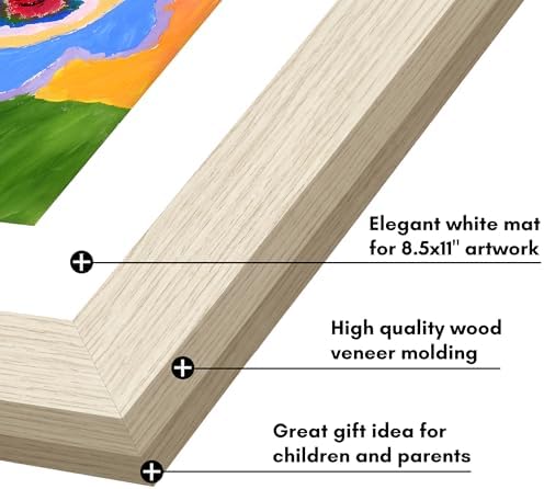 Americanflat 8.5x11 Changeable Kids Art Frame 2-Pack - Light Wood - Image 6