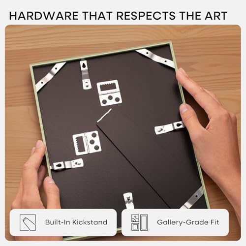 Homeforia 5x7 Green Picture Frame, High-End Metal, 4x6 Mat, Glass - Image 5
