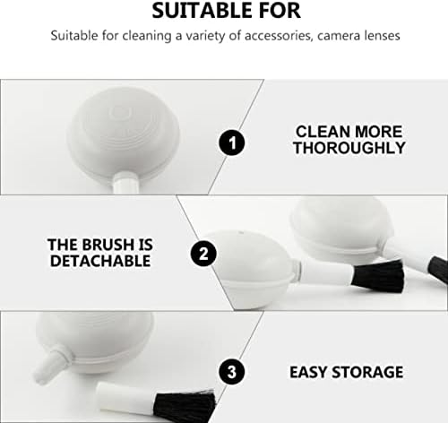 8 Piece 2 in 1 Camera Lens Brush Blower Cleaning Kit ABS White - Image 4