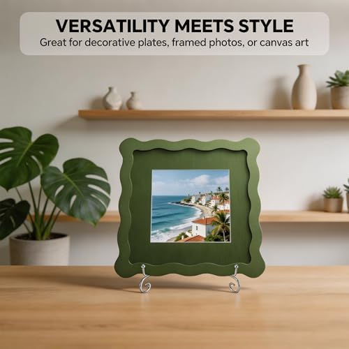 Artliving Plate Stands for Display, 10 Inch Decorative Plate Holder, Metal Picture Stand for Table, Small Easels for Display Card, Photo, and PSA Slab - Ideal for Party and Wedding (Silver, 2 Pack) - Image 3