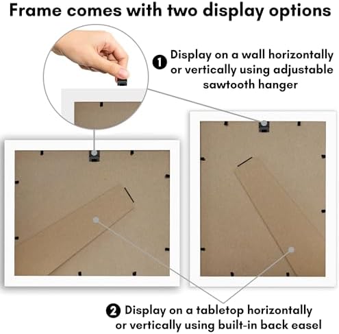 Americanflat 5x7 Picture Frame - Wavy Mat - Engineered Wood - White - Image 5