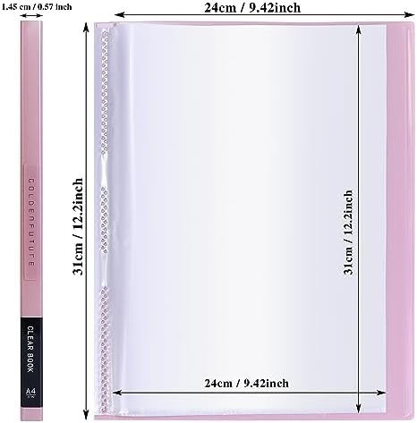 Tuhangcc Binder with Plastic Sleeves 8.5x11 20-Pocket - Heavy Duty Art Portfolio Folder with Clear Sheet Protectors,Displays 40Pages, Presentation Book for Artwork, Document Organizer (Orange) - Image 2