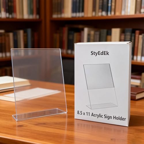 6 Pack 8.5 x 11 Inch Acrylic Sign Holder, L-Shape Acrylic Stands - Image 4