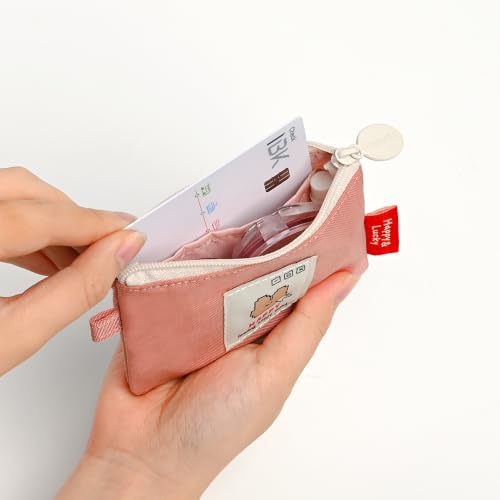 Monolike Happy and Lucky Card Case, Black - Small Nylon Pouch, Portable Keychain Coin Purse, Waterproof Card Sleeve, Compact Daily Organizer Case - Image 7