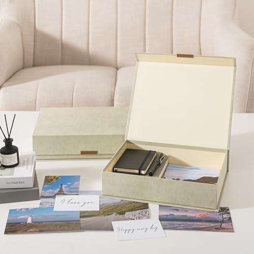 Soul & Lane - Letter Keepsake Box, Magnetic Lid, Set of 2, Ash Green - Image 5