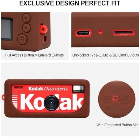 BOVKE Soft Silicone Case for KODAK CHARMERA Keychain Digital Camera, Brown - Image 4