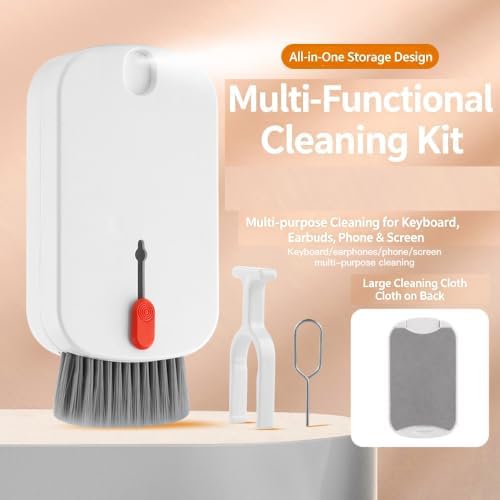 5 in 1 Phone Cleaner Kit, Portable Cleaning Kit Phone Charging Port Cleaner, Laptop Computer Earbud Headphone Cleaner Tool Set for iPhone Keyboard Screen Speaker Lens - Image 5