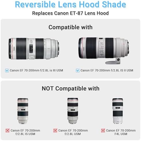 ET-87 Lens Hood Shade for Canon EF 70-200mm f/2.8L is III II USM - White - Image 2