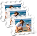 Chivalral 2x3 Magnetic Acrylic Frames 3 Pack,Scalloped Desktop Holders by Chivalral