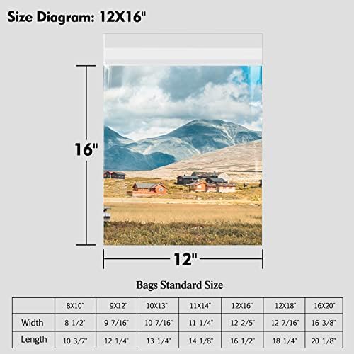 50 Pack 12x16 Inch Acid-Free Crystal Clear Plastic Sleeves for Art Prints - Image 2