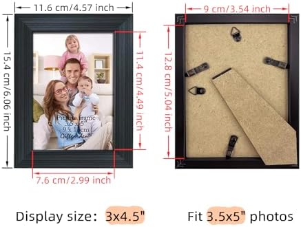 Giftgarden 12 Pack 3.5x5 Picture Frame Black, Multiple 3.5 x 5 Photo Frames Bulk for Tabletop Display or Wall Hanging - Image 3