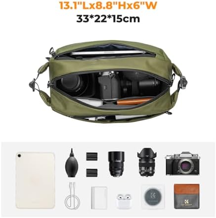K&F CONCEPT 2 in 1 Camera Sling Bag, Everyday Shoulder Bag - Image 2